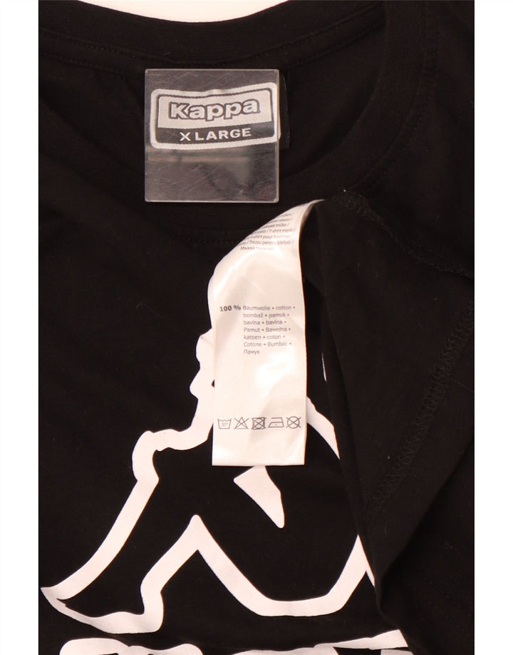 T-shirt grafica da uomo KAPPA Top XL in cotone nero