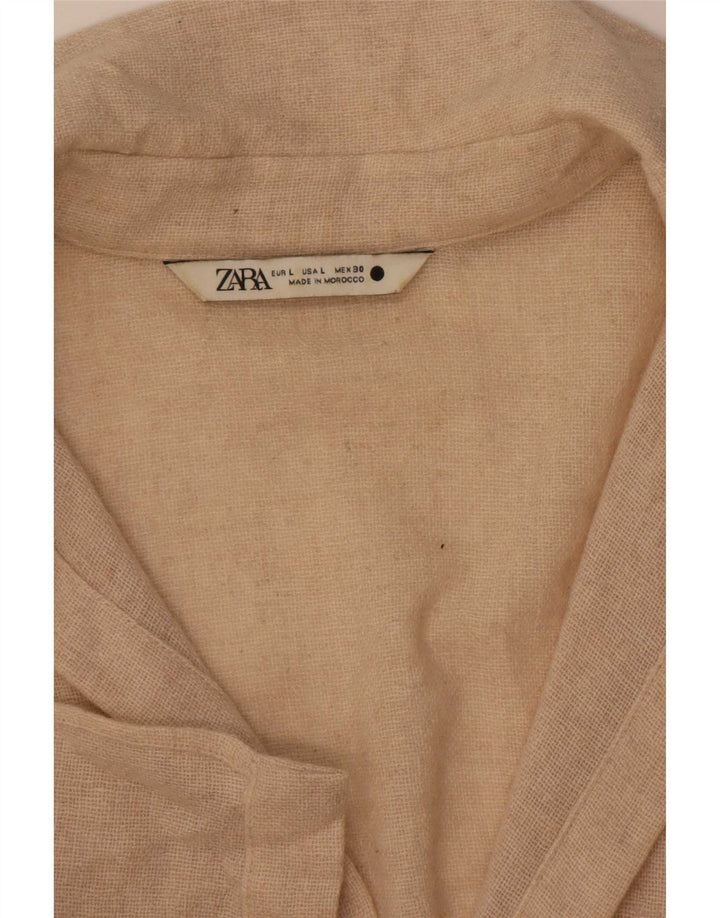 Camicia Zara da donna UK 16 grande beige