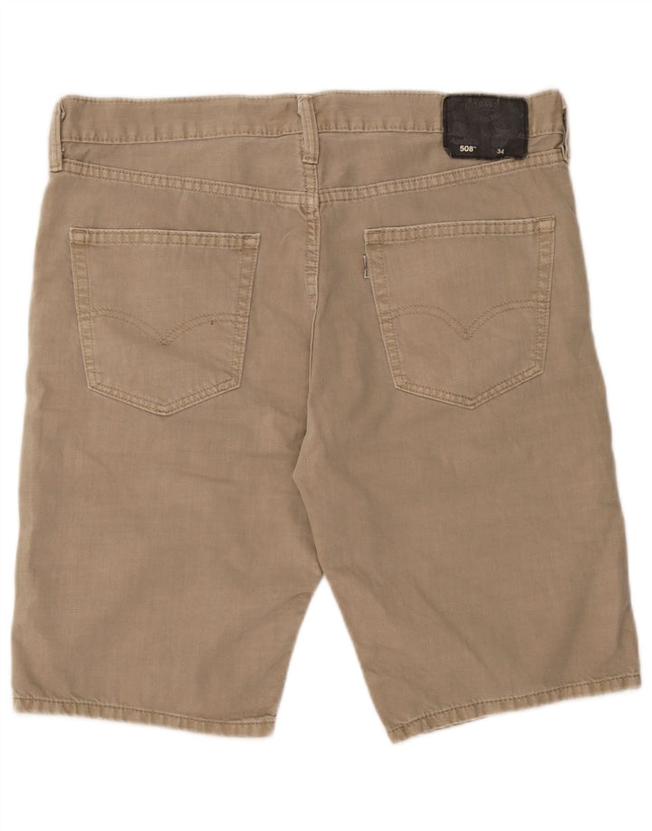 Levi's Uomo 508 Pantaloncini di jeans W34 Large Cotone Beige