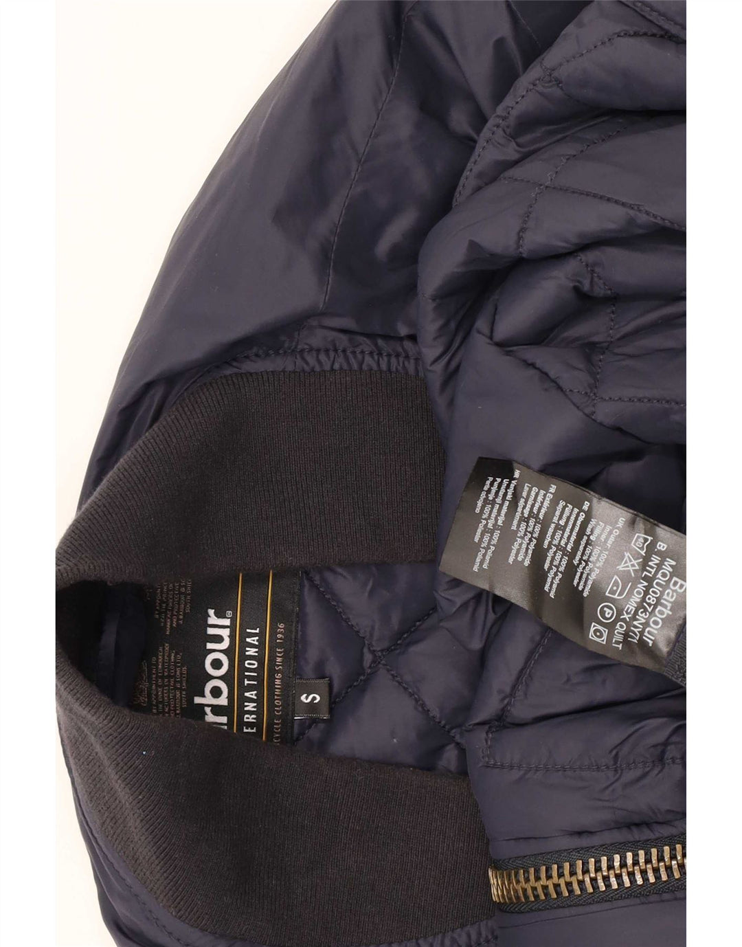Giacca imbottita da uomo Barbour UK 36 Small Blu Navy Colourblock in poliammide