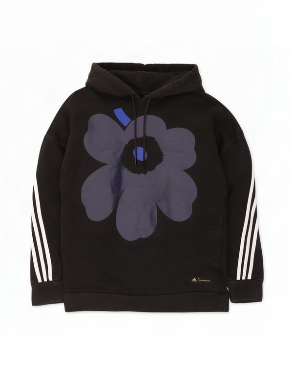 Felpa con cappuccio oversize da donna Adidas Marimekko UK 8/10 Small Black Floral