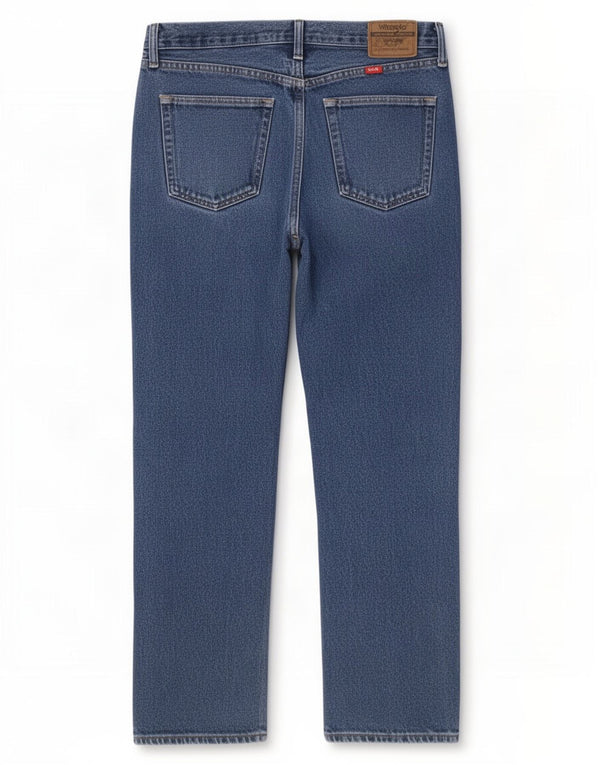 Jeans dritti da uomo Wrangler vestibilità regolare W35 L30 cotone blu