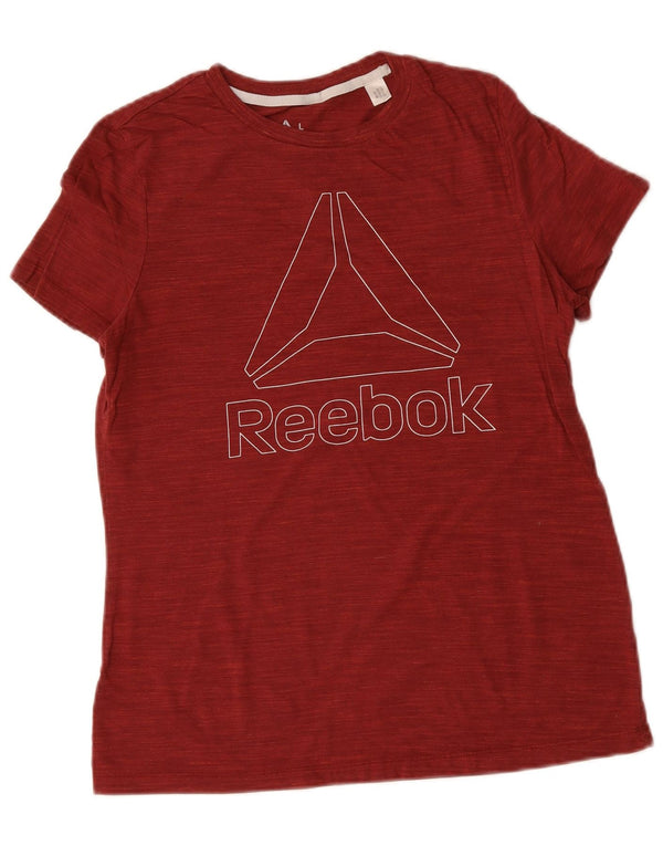 T-shirt grafica da donna Reebok Top UK 16/18 Large Borgogna screziata
