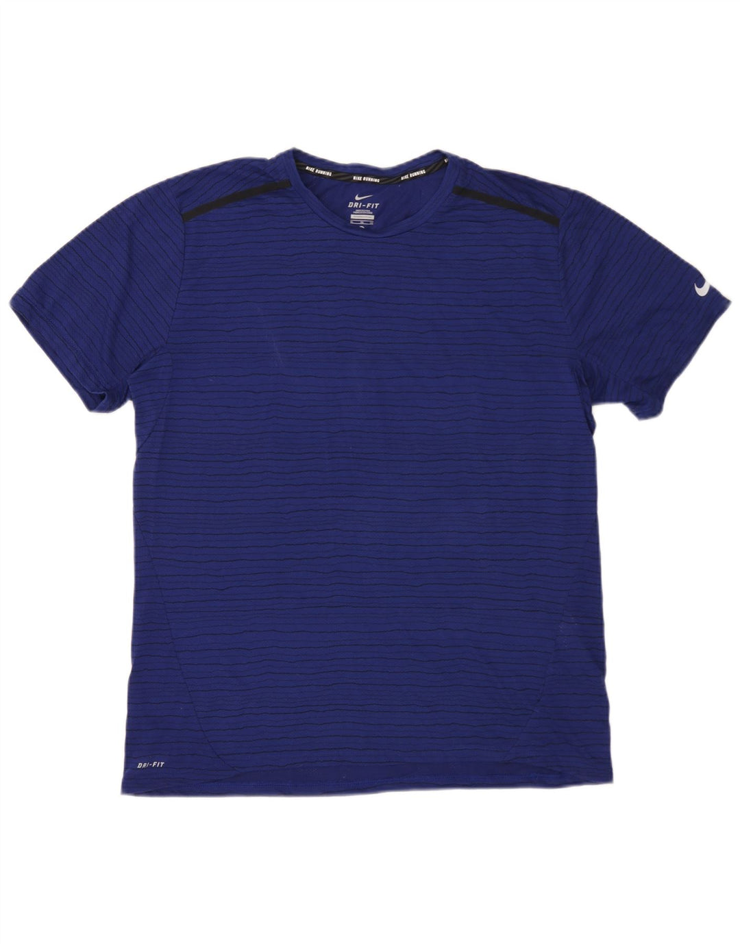 T-shirt Nike Dri Fit da uomo Top XL in poliestere a righe blu navy