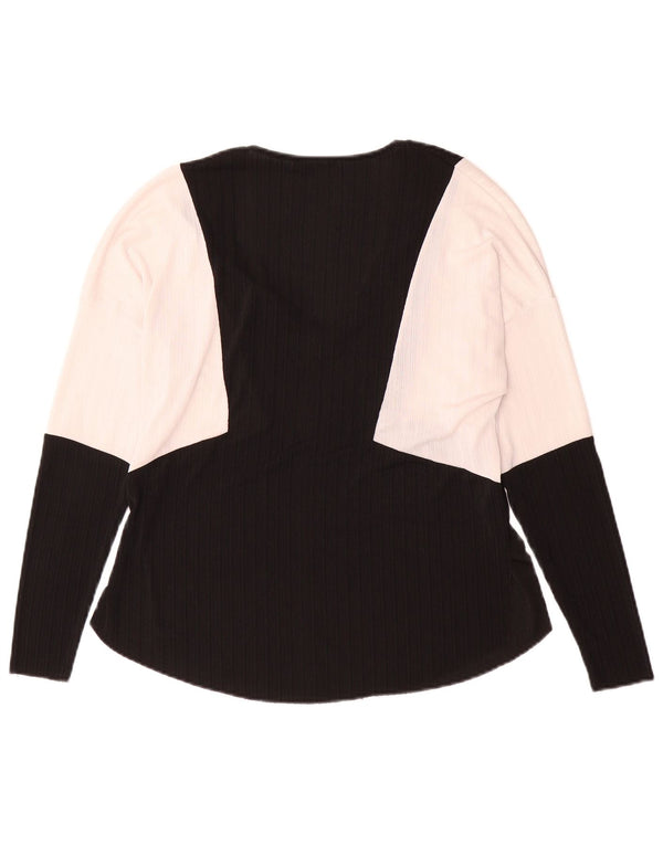 Top Zara da donna a maniche lunghe UK 10 Small Nero Colourblock