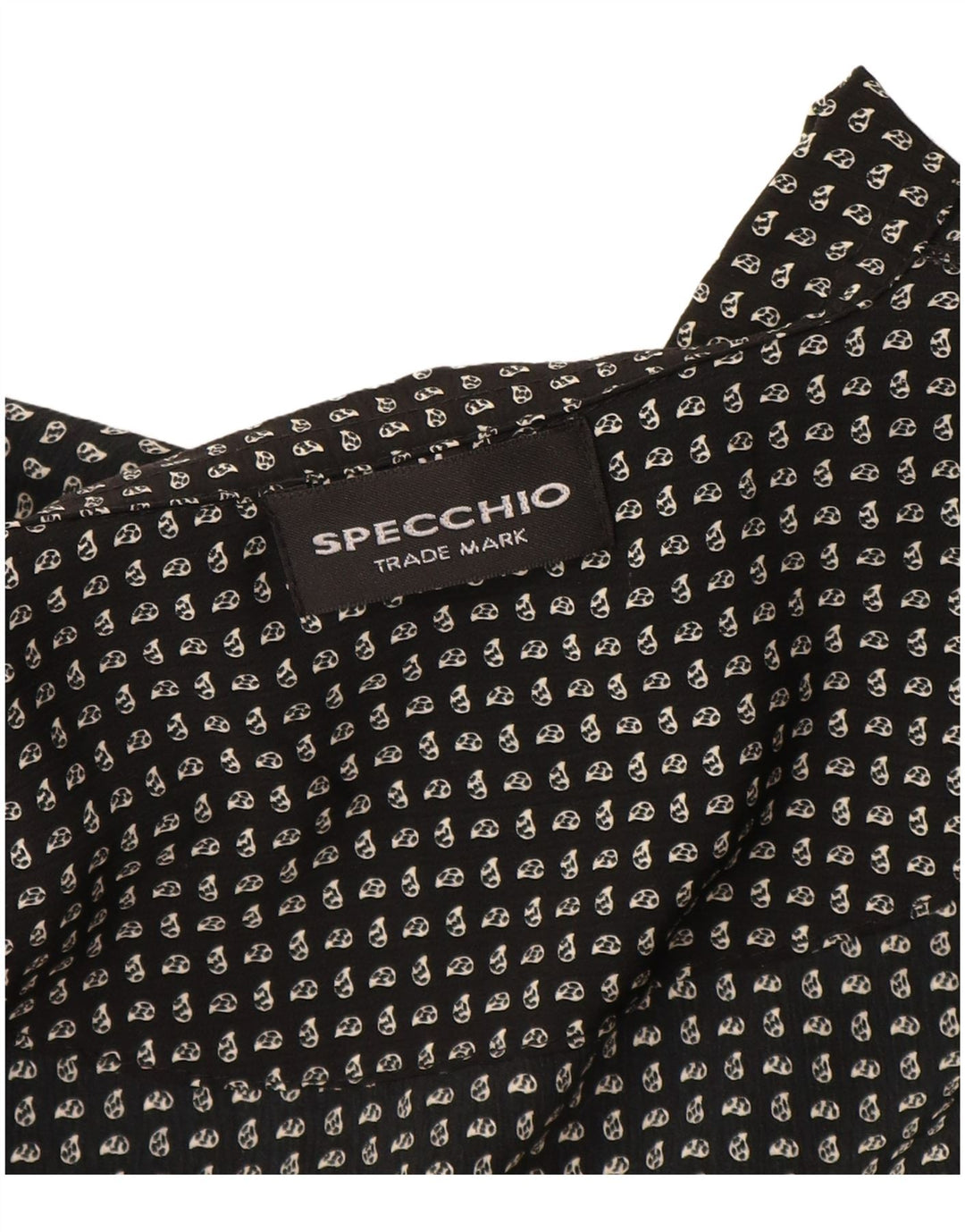 Camicia a maniche corte da uomo Specchio grande con motivo cachemire nero