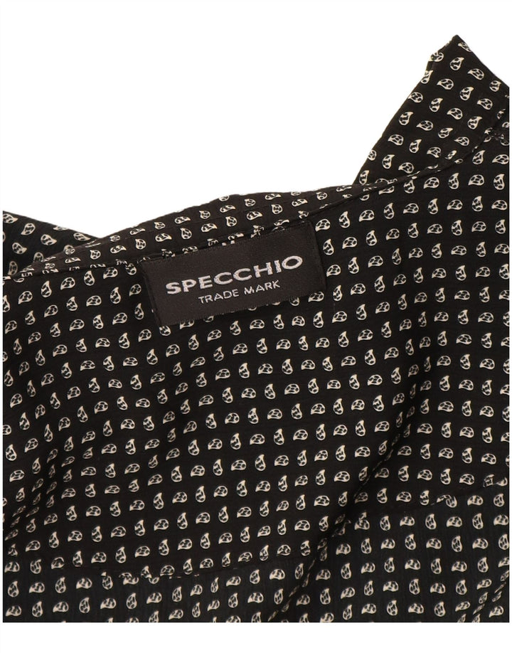 Camicia a maniche corte da uomo Specchio grande con motivo cachemire nero
