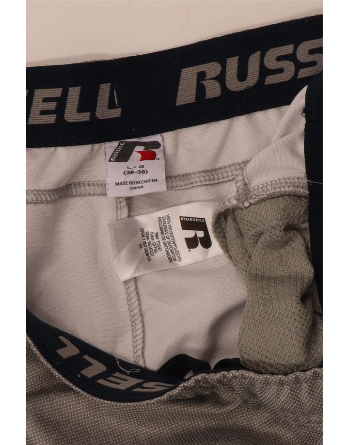 Pantaloni da tuta da uomo RUSSELL ATHLETIC grandi in poliestere color block grigio