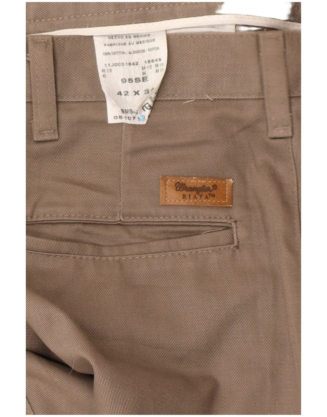 Pantaloni chino da uomo WRANGLER W42 L34 cotone grigio classico