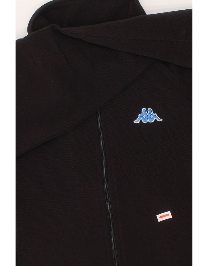 KAPPA Boys Tracksuit Top Jacket 7-8 Years Black Polyester Vintage Kappa and Second-Hand Kappa from Messina Hembry 