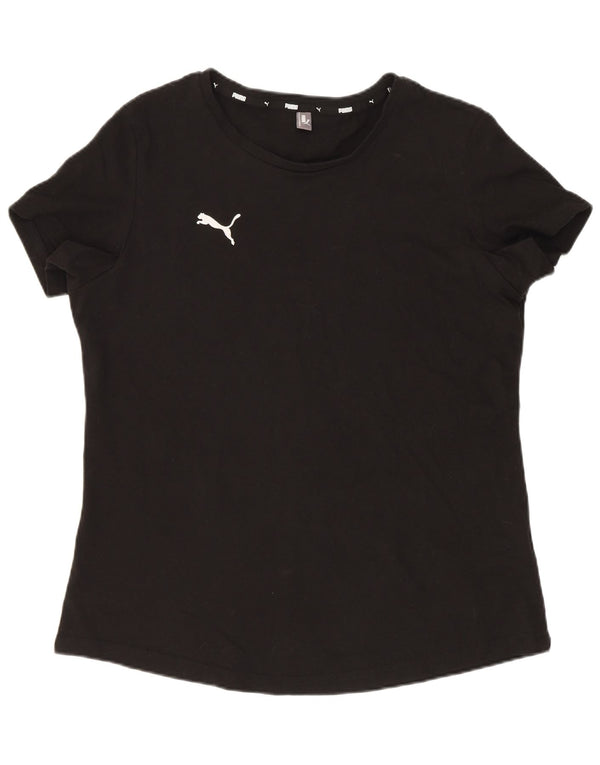 T-shirt da donna Puma UK 18 XL nera in cotone