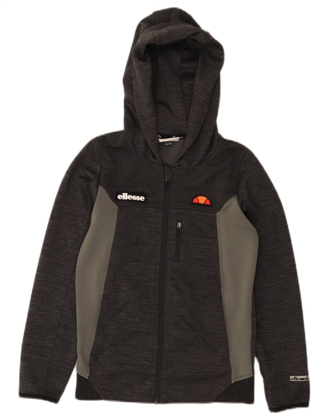 Maglione con cappuccio e zip per ragazzi Ellesse 9-10 anni in poliestere color block grigio