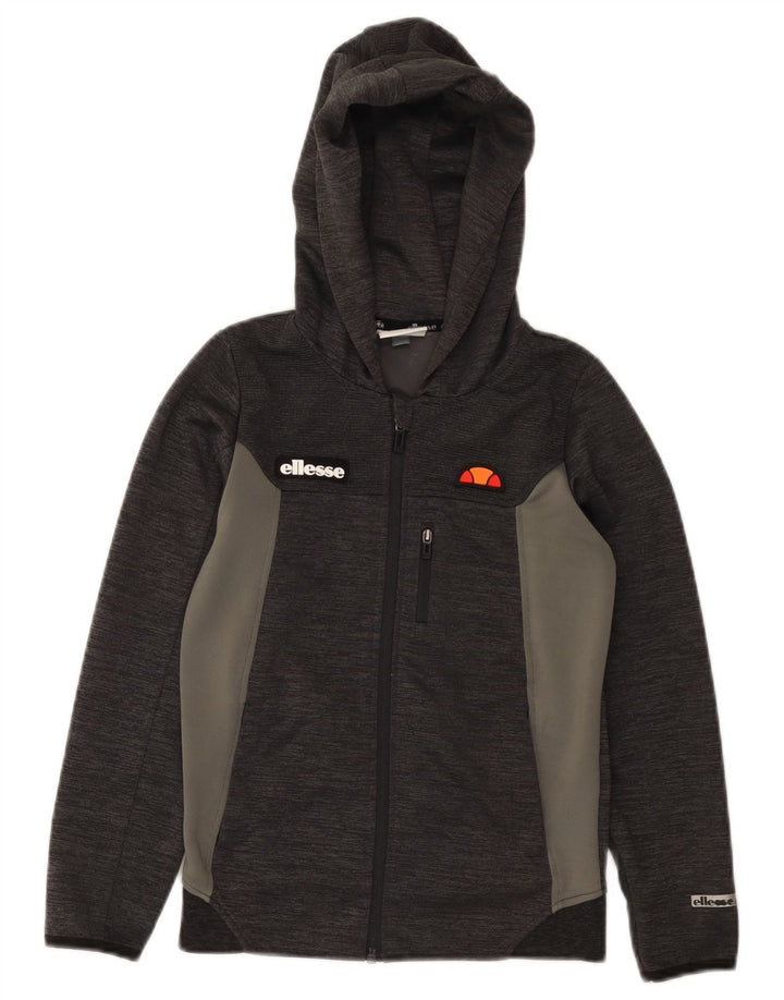 Maglione con cappuccio e zip per ragazzi Ellesse 9-10 anni in poliestere color block grigio