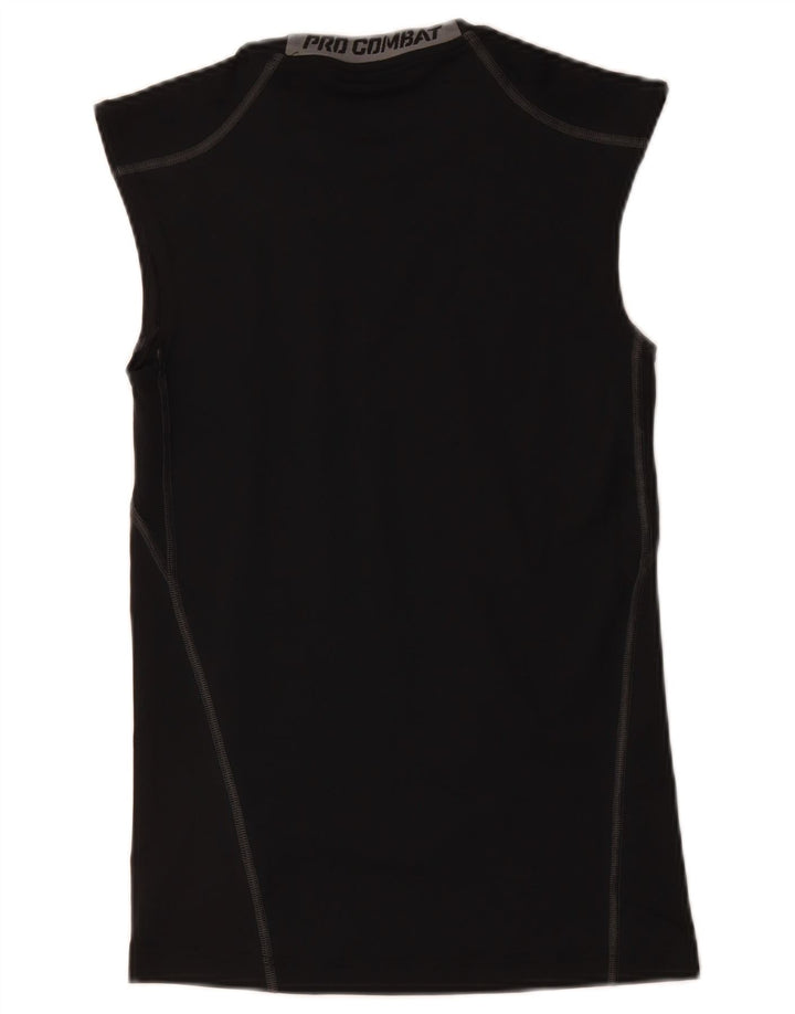 NIKE Womens Dri Fit Vest Top UK 12 Medium Black Polyester