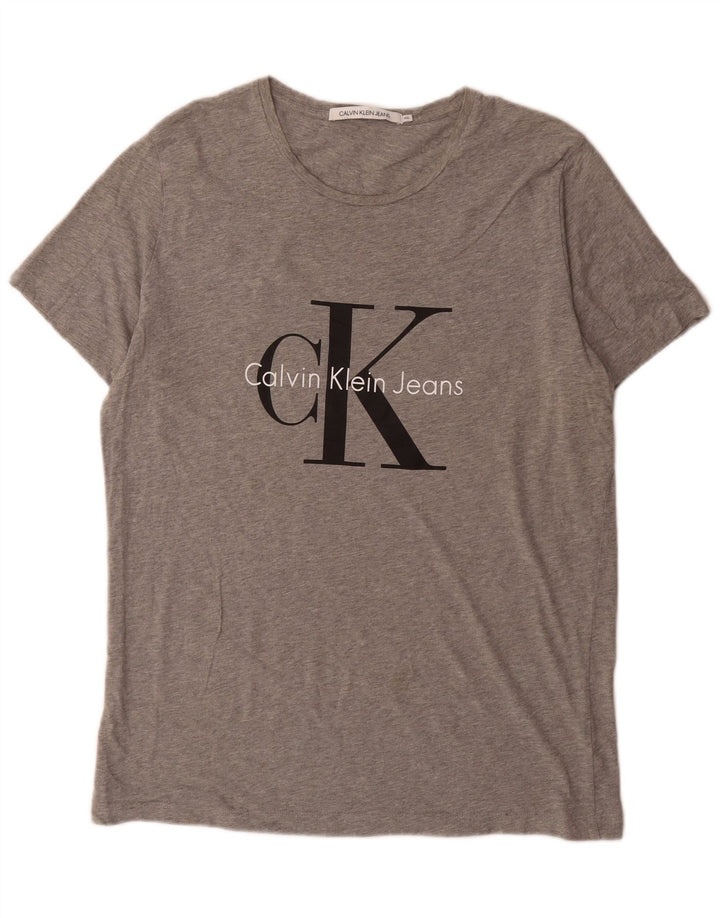 Maglietta grafica da uomo Calvin Klein Jeans Top 2XL Grigia