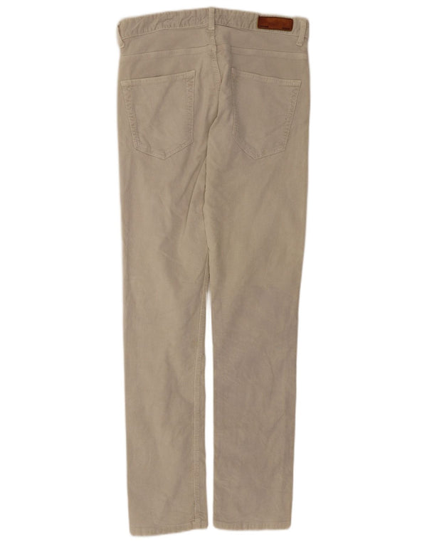 Pantaloni Zara da uomo slim fit in velluto a coste EU 38 Small W30 L32 Beige