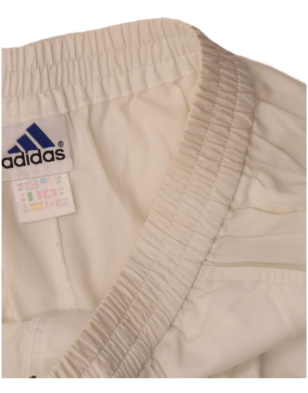 Pantaloncini chino da uomo Adidas W34 Large poliestere bianco