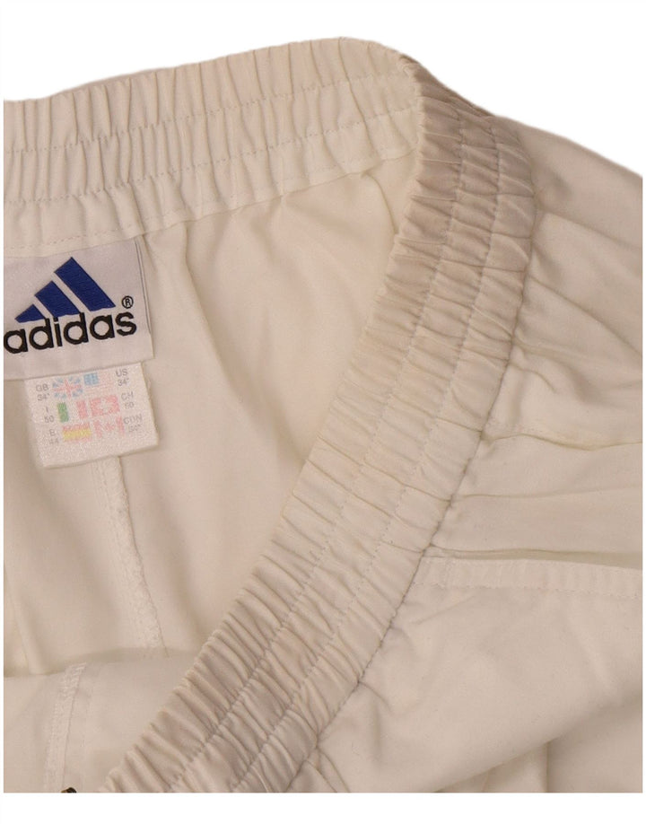 Pantaloncini chino da uomo Adidas W34 Large poliestere bianco