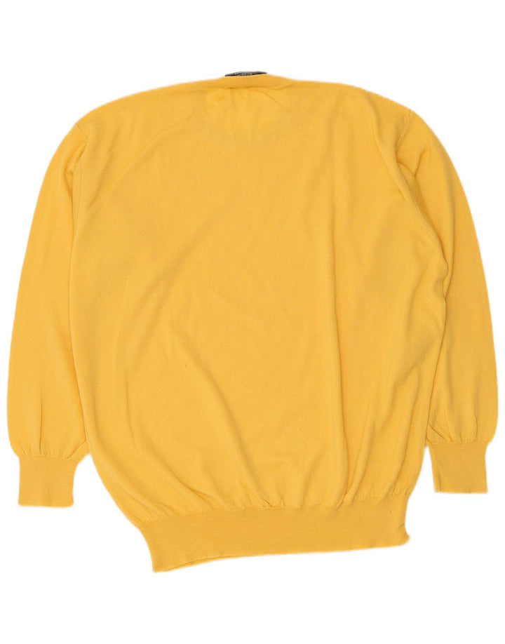 Maglione Maglione Girocollo Uomo Andrea Fenzi IT 52 Large Giallo Lana
