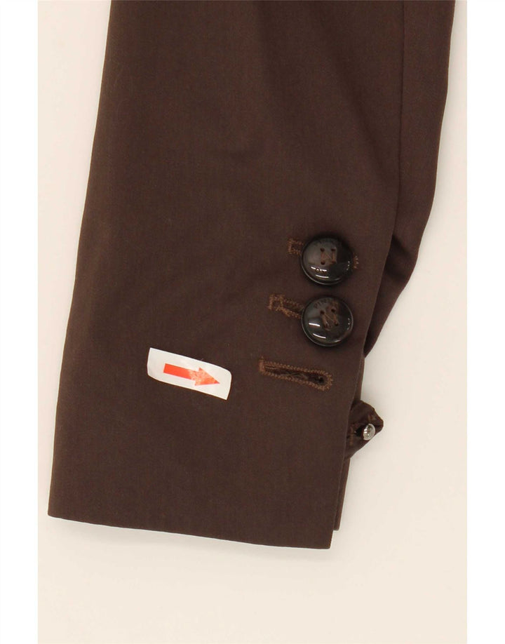 Giacca blazer da donna a 1 bottone Pinko UK 8 piccola in lana marrone