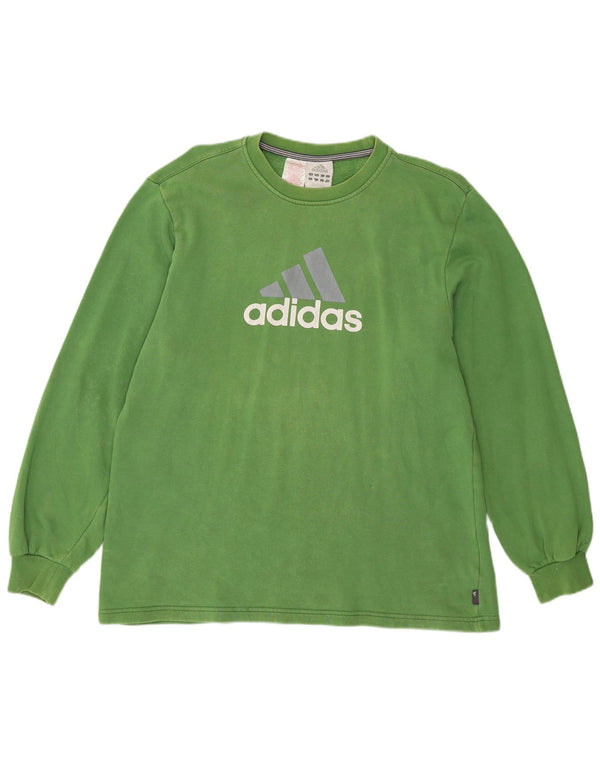 Adidas Maglietta grafica da bambino a manica lunga 15-16 anni in cotone verde