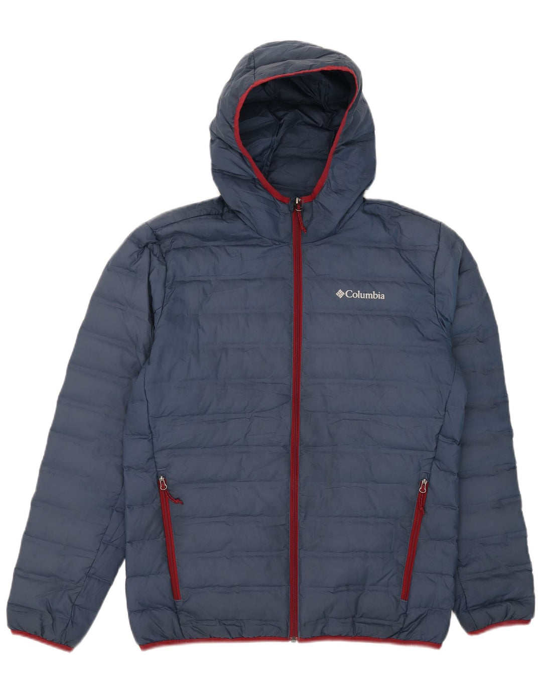 Giacca imbottita con cappuccio da uomo Columbia UK 38 poliestere medio blu navy