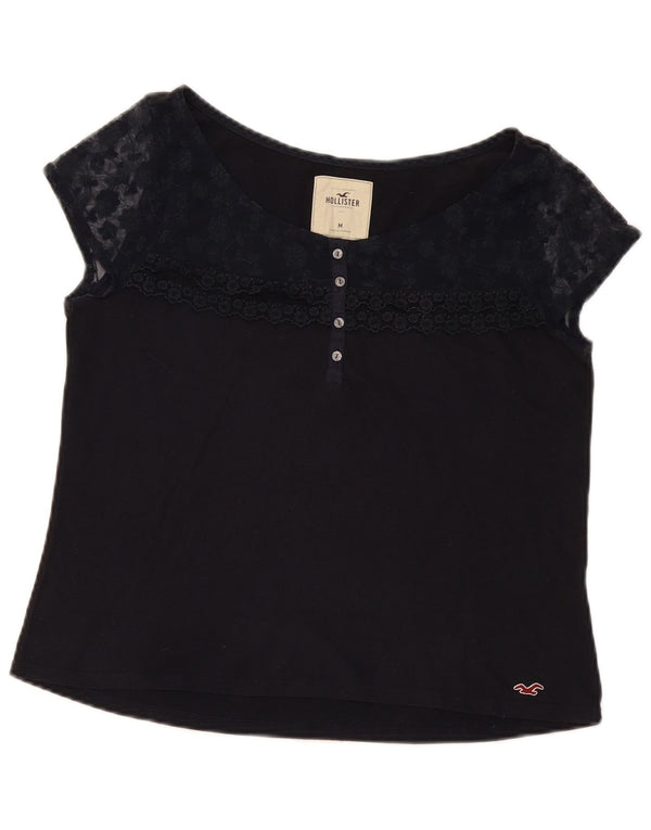 Camicetta da donna Hollister Top UK 14 Medium Navy Blue Floral
