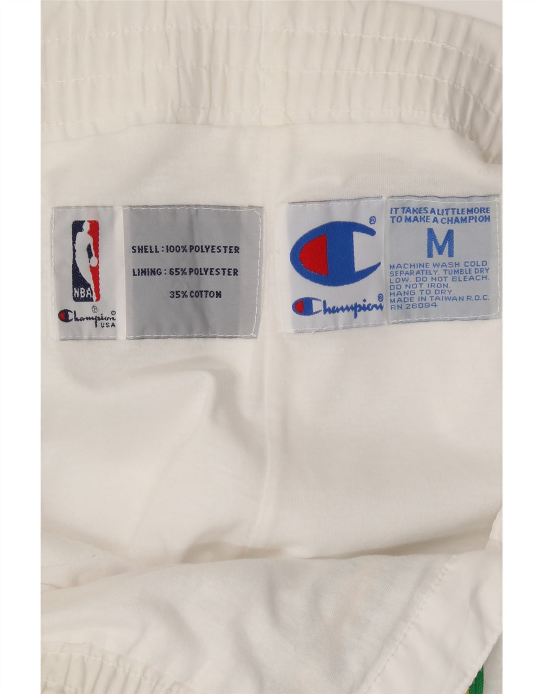 CHAMPION Mens Tracksuit Trousers Medium  White Polyester Vintage Champion and Second-Hand Champion from Messina Hembry 
