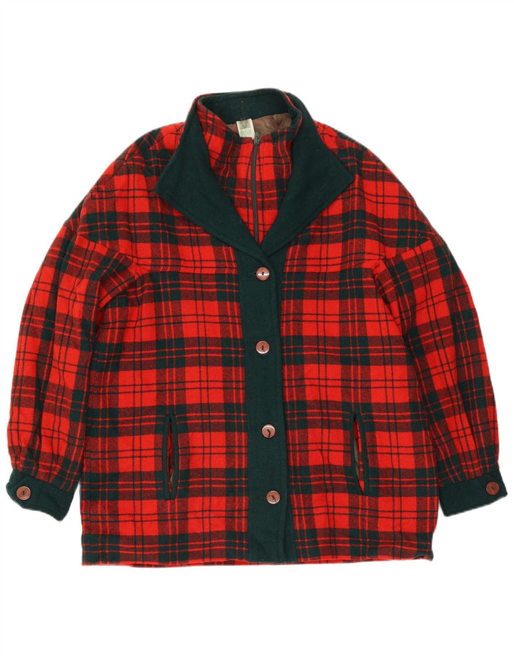 Soprabito da donna Branigan UK 18 XL lana scozzese rossa