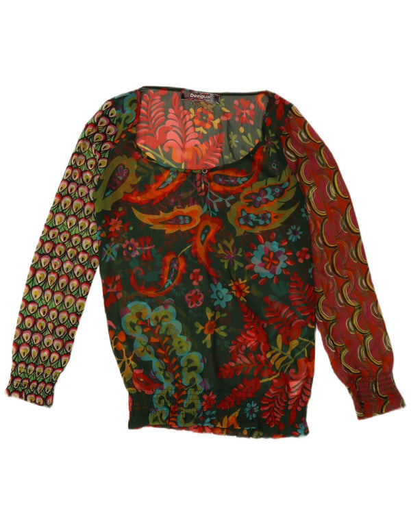 Desigual Camicetta a maniche lunghe da donna Top UK 10 Small Paisley multicolore