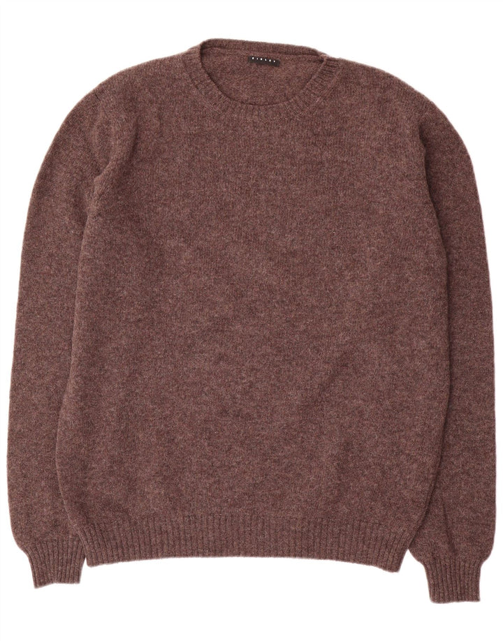 Maglione maglione girocollo da uomo Sisley 2XL lana marrone