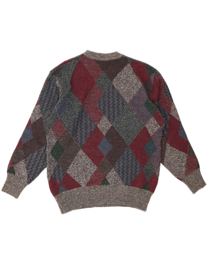 Maglione maglione girocollo da uomo VINTAGE IT 48 medio multicolore