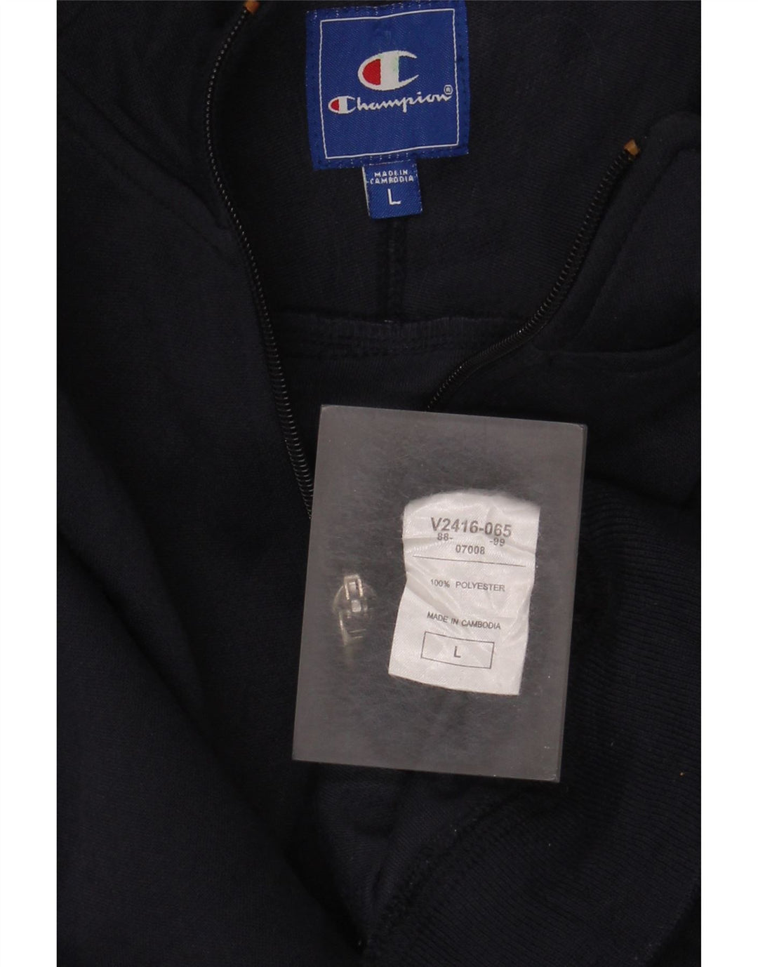 Giacca da tuta da uomo Champion Large in poliestere blu navy