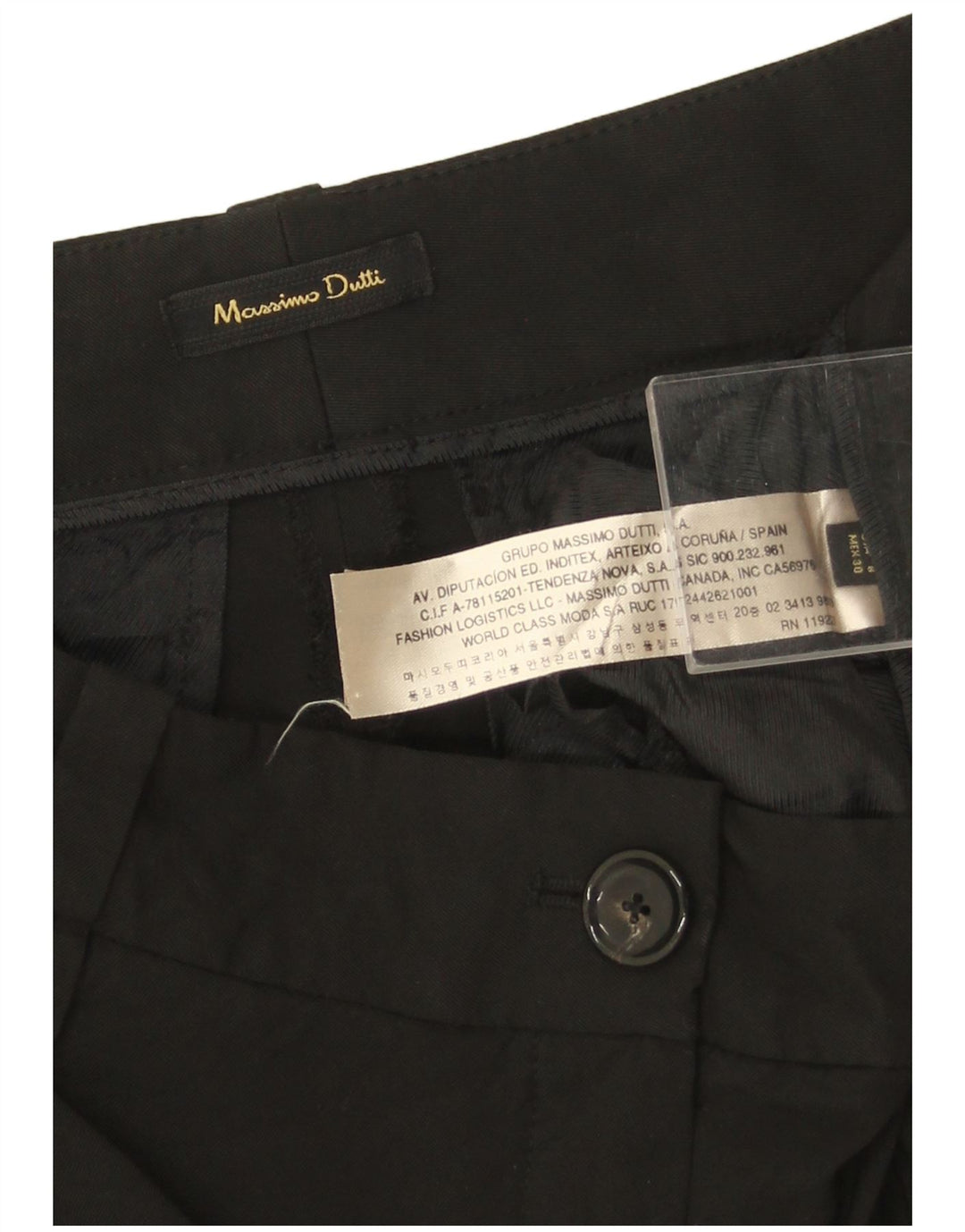 Pantaloni cropped da donna Massimo Dutti EU 40 Medium W30 L24 Viscosa nera