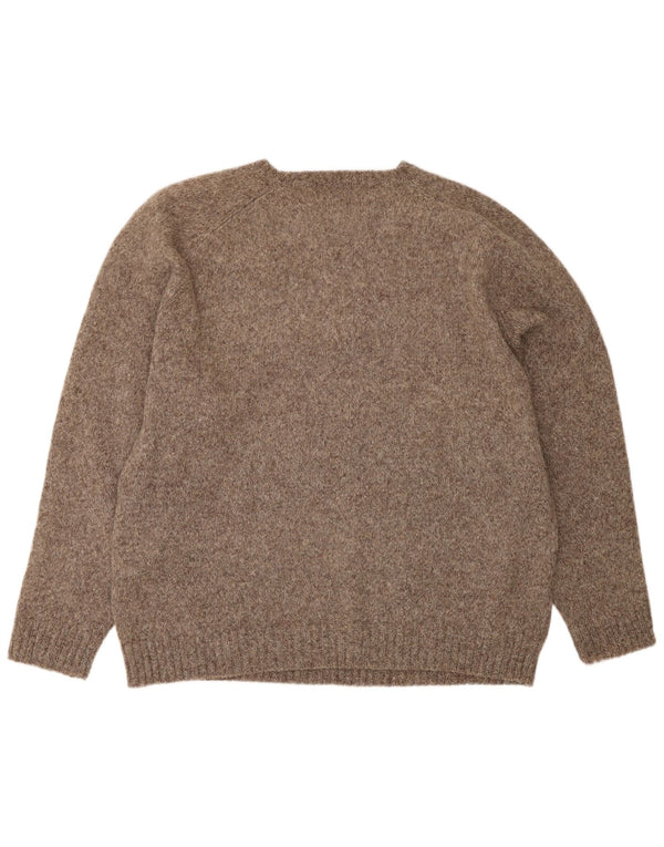 Maglione maglione girocollo da uomo KAPPA 2XL lana screziata marrone