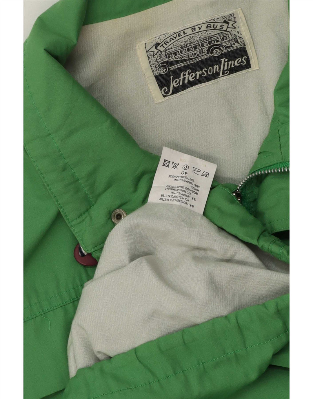Giacca utility grafica da uomo vintage UK 40 grande cotone blu