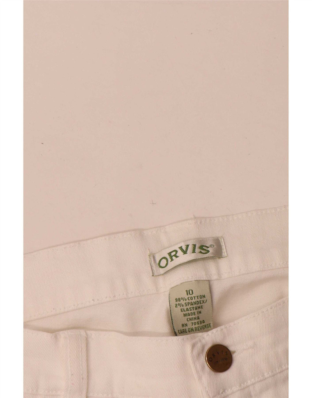 Jeans dritti da donna Orvis US 10 Large W30 L28 Cotone bianco