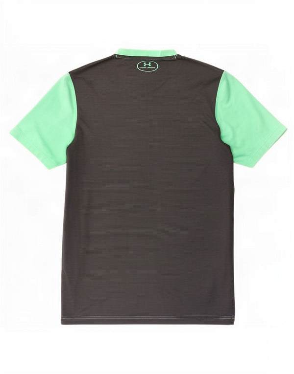T-shirt Under Armour da uomo Heat Gear Top piccolo poliestere color block verde