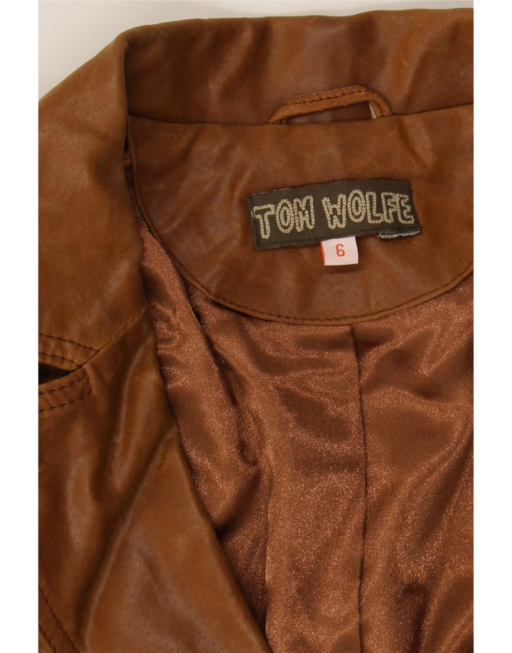 TOM WOLFE Womens Leather Jacket US 6 Medium Brown Leather Vintage Tom Wolfe and Second-Hand Tom Wolfe from Messina Hembry 