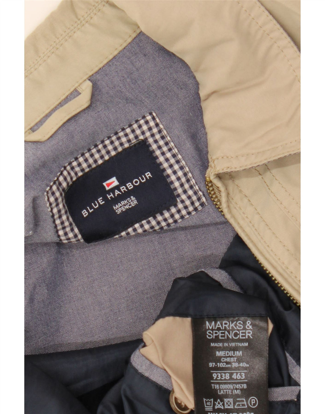 Giubbotto bomber Harbour blu da uomo Marks & Spencer UK 38 Beige medio