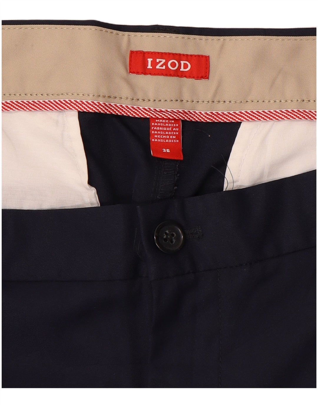 Pantaloncini chino da uomo IZOD W36 grandi blu navy