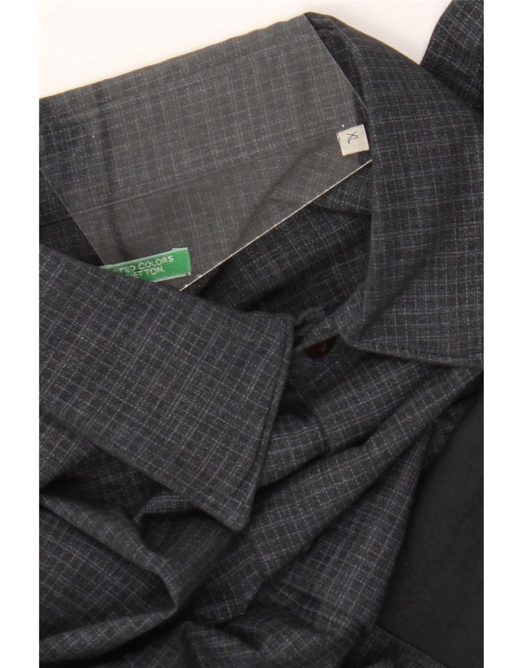 Camicia da uomo Benetton XL a quadretti blu navy