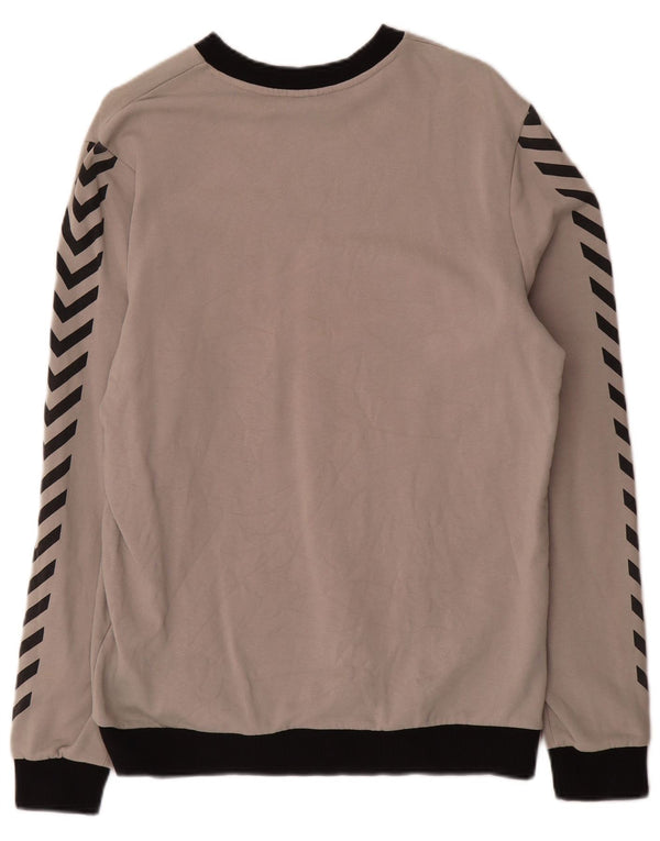 Felpa grafica da uomo Hummel, maglione in cotone color block grigio medio