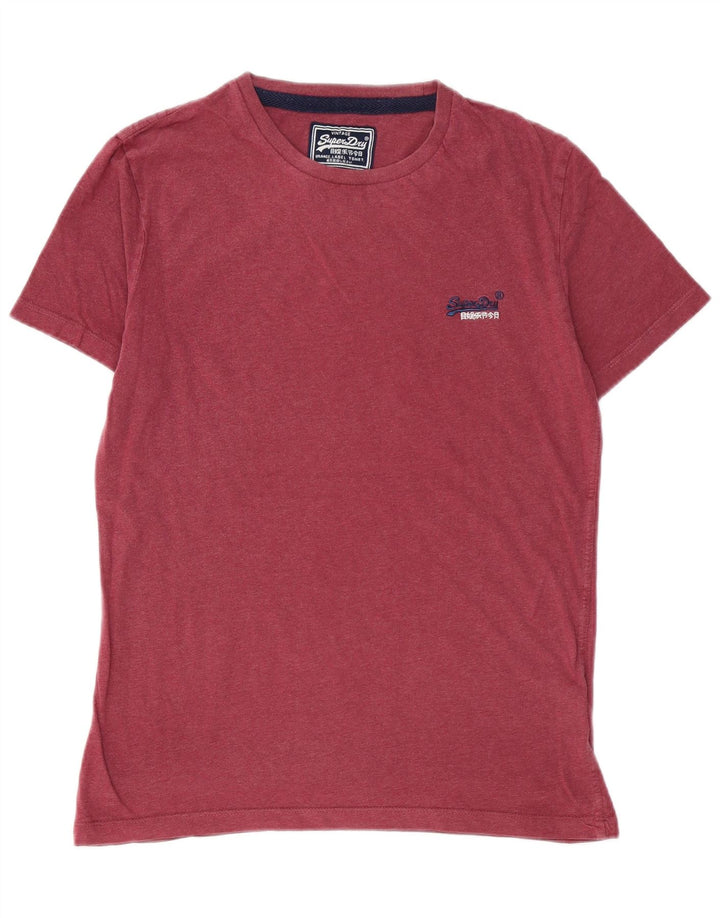 T-shirt da uomo SUPERDRY Top in cotone bordeaux medio