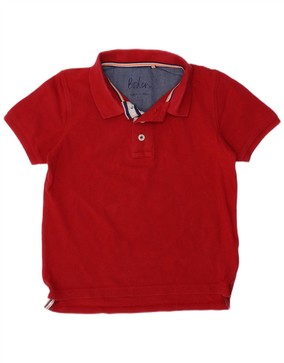BODEN Boys Polo Shirt 5-6 Years Red Cotton