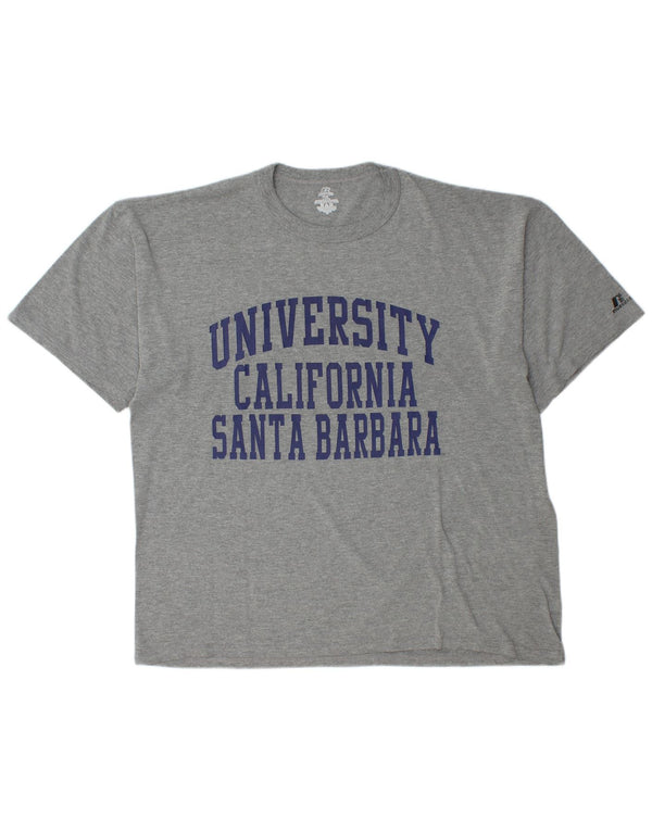 T-shirt grafica da uomo RUSSELL ATHLETIC XL in cotone grigio