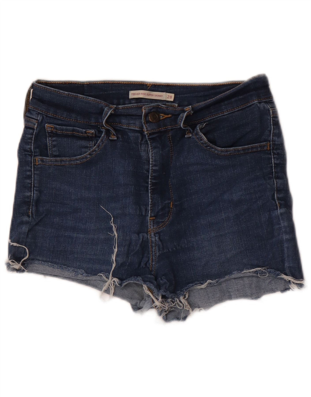 LEVI'S Pantaloncini di jeans a vita alta 720 da donna W28 Cotone blu medio