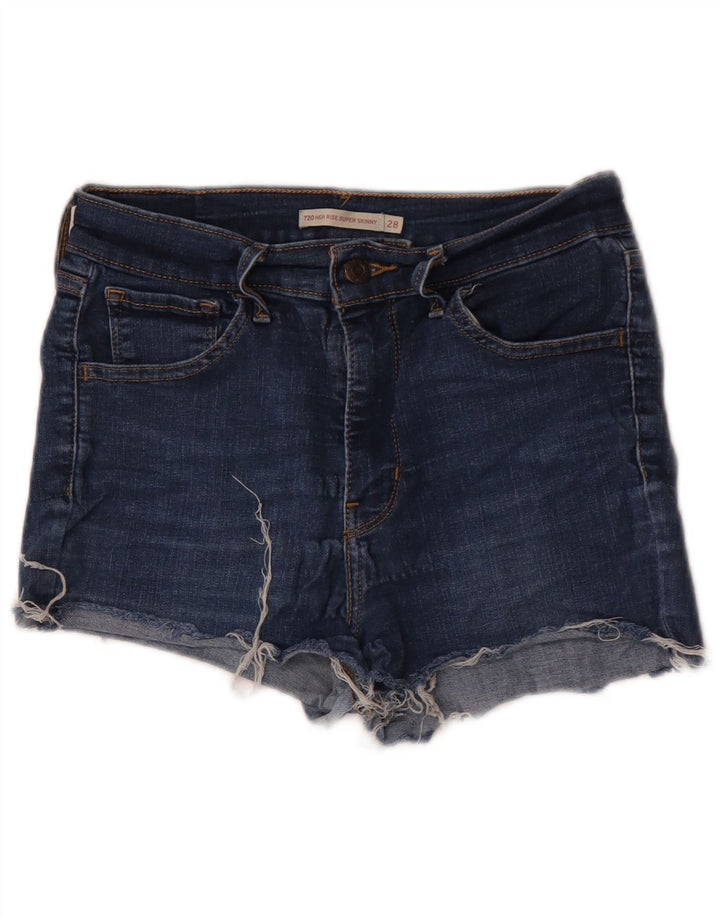 LEVI'S Pantaloncini di jeans a vita alta 720 da donna W28 Cotone blu medio