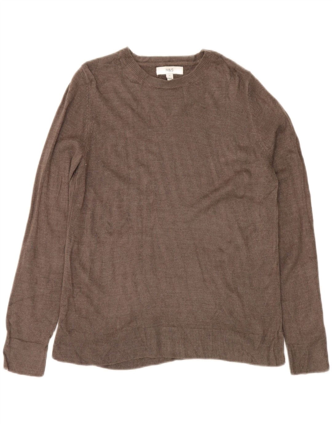 Maglione maglione con scollo a barca da donna Marks & Spencer UK 12 Acrilico grigio medio