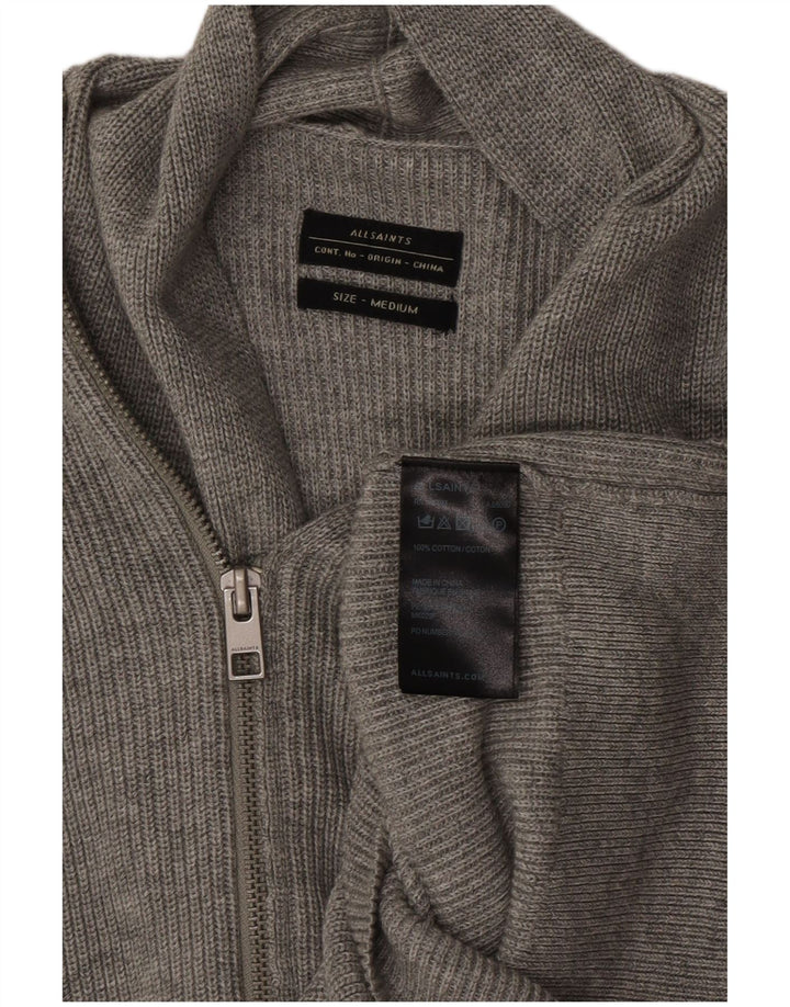 Maglione cardigan da uomo All Saints in cotone grigio medio